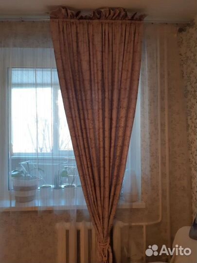 Шторы 2шт + тюль 2шт+ 2 кисти