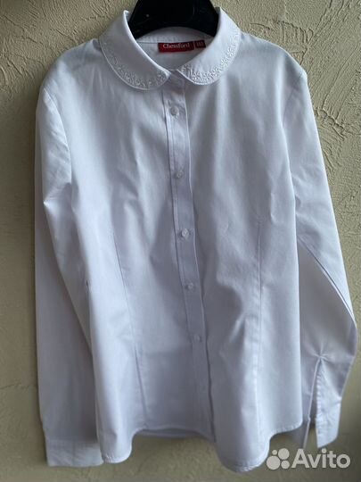 Блузка белая для девочек 140