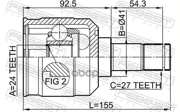 Шрус внутренний 24x41x27 0411-EA Febest