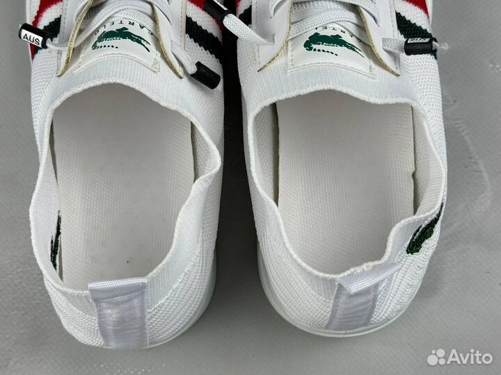 Мужские кеды Lacoste летние белые 2.0