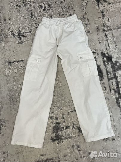 Брюки карго женские белые