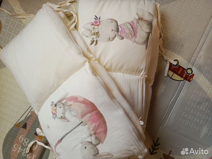 Детская кровать+матрасик+бортики