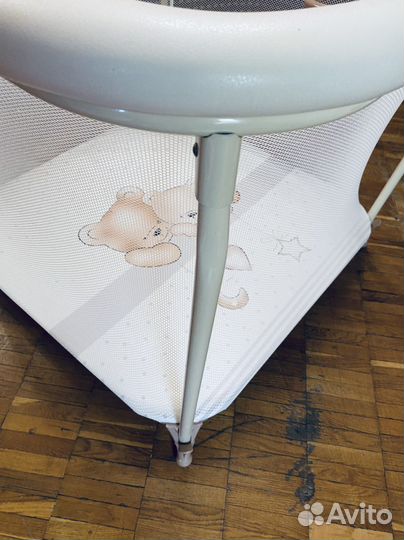 Манеж Globex Квадратный с мишками Бежевый