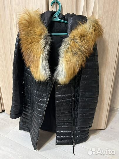 Кожаная куртка зимняя женская с натуральным мехом