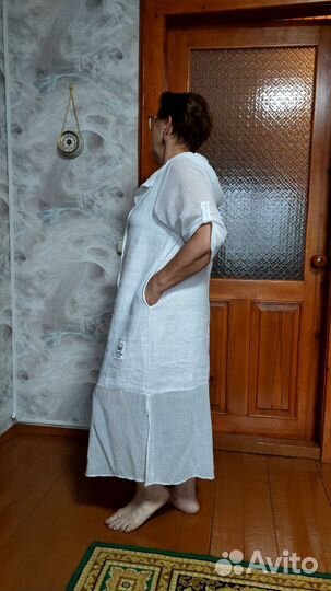 Платье туника 48 50 лён / хб