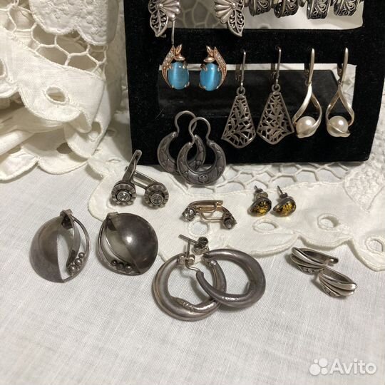 Серьги серебро