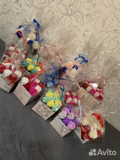 Букеты из мыльных роз