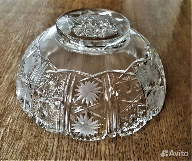 Ваза салатница винтаж на ножке хрусталь СССР