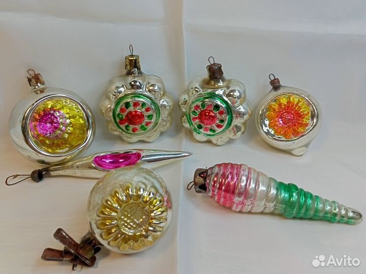 Ёлочная игрушка СССР набор Солнце, Фонарик, Пряник