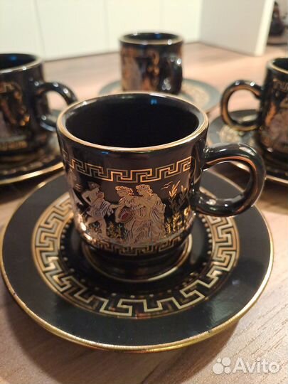 Кофейный сервиз 4 пары и пепельница