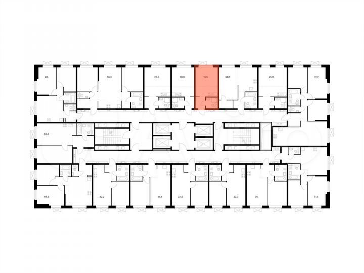 Квартира-студия, 19,9 м², 27/33 эт.