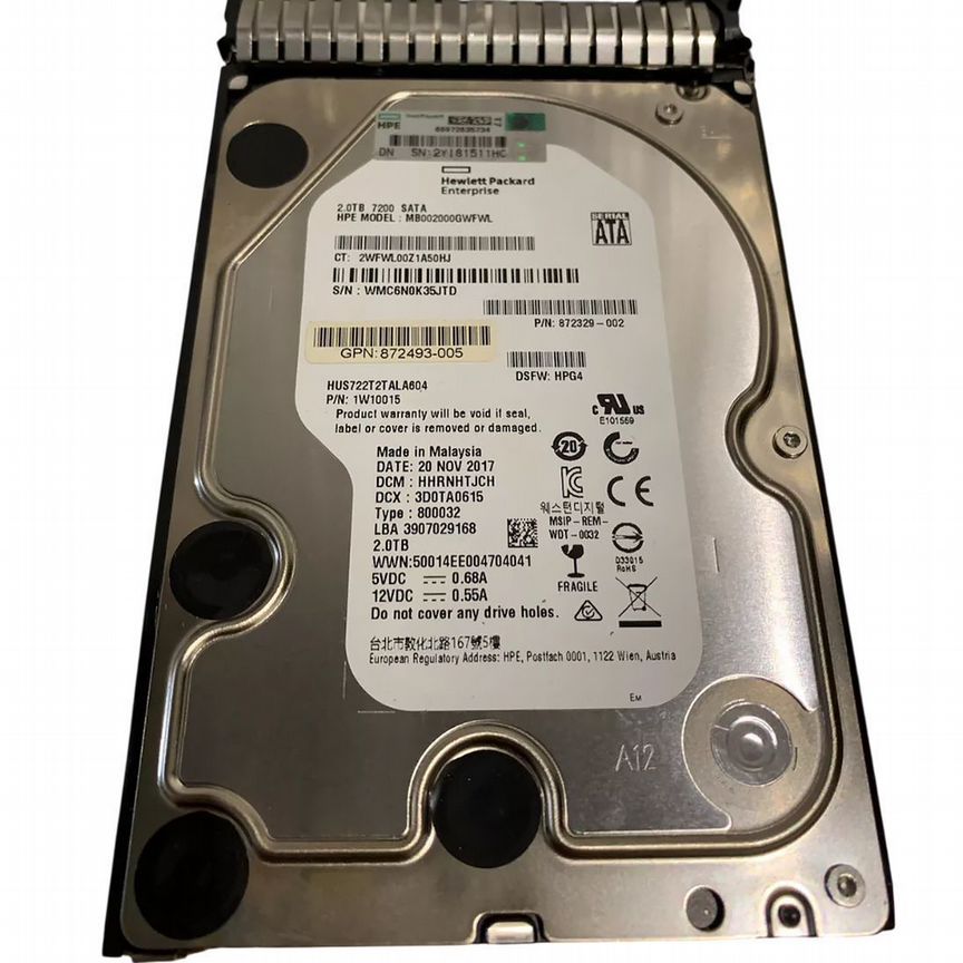 [MB002000GWFWL] Жесткий Диск Hp Mb002000gwfwl 2tb SATA3 3.5" Hdd