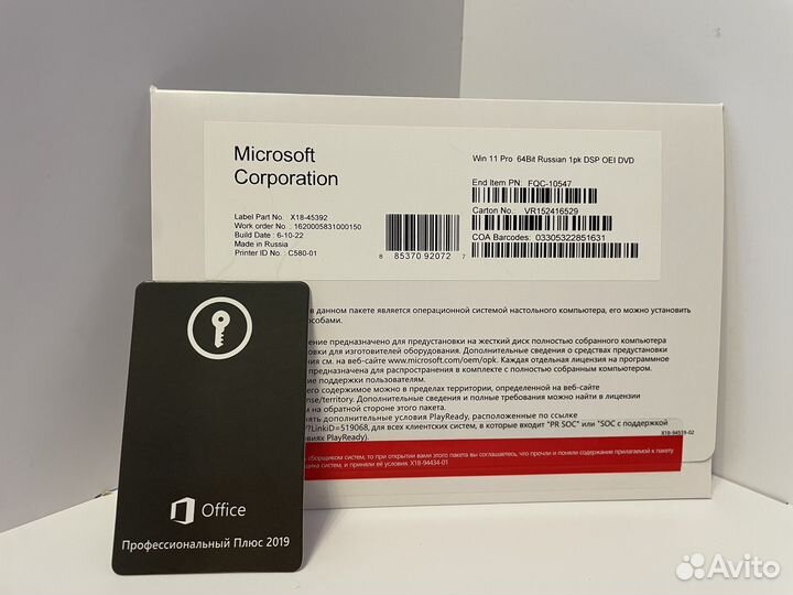 Windows 11 pro + Office 2019 pro plus