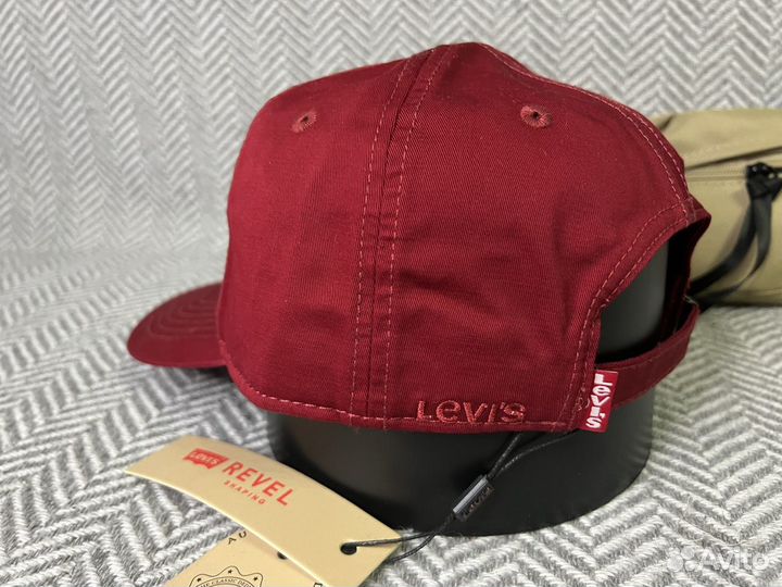 Бейсболка летняя Levis премиум бордовая