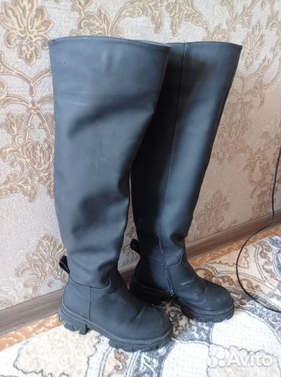 Зимние сапоги ботфорты