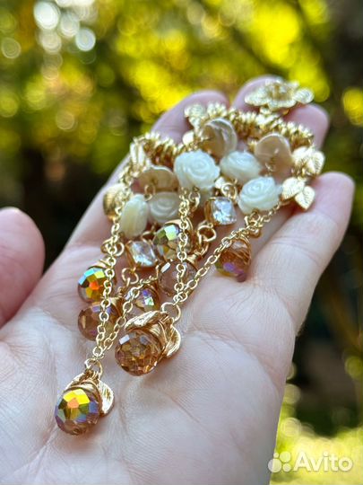 Дизайнерские серьги с жемчугом и перламутром