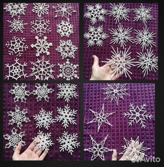 Новогодние игрушки ручной работы Шары Снежинки