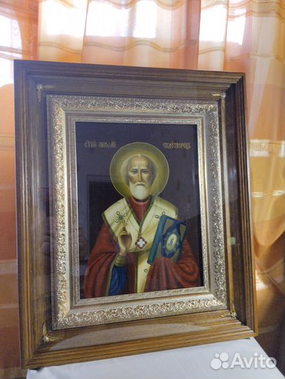 Икона Николай чудотворец 52Х64х8см. в киоте