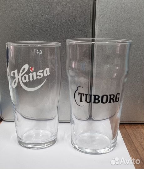 Стаканы пивные Hansa и Tuborg. Цена за 2 стакана
