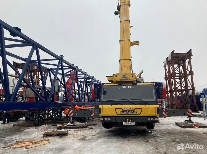 Аренда и услуги автокрана-вездехода, 250 т, 60 м, с гуськом 4 м