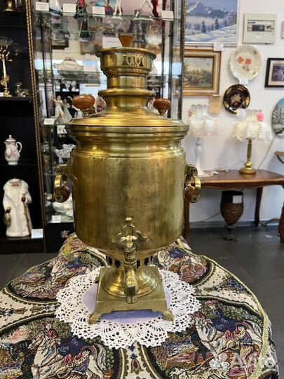 Самовар угольный латунь