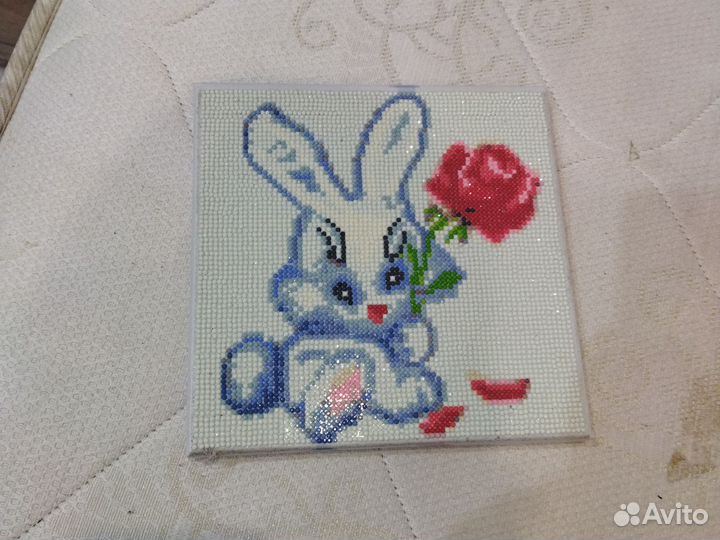 Алмазная мозаика готовая, заяц