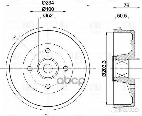 TF 051336 Барабан тормозной renault logan/clio