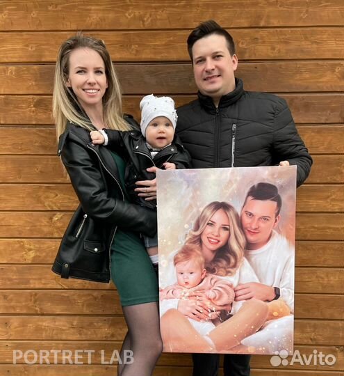 Печать фотографий и портретов по фото на холсте