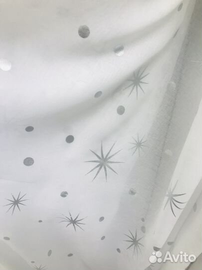 Тюль жаккард с серебристым напылением