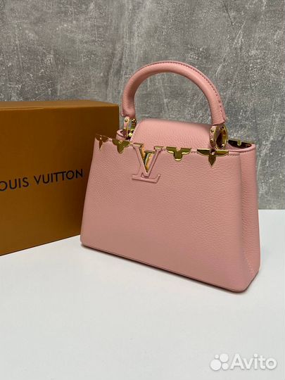 Сумка женская louis vuitton розовая кожаная люкс