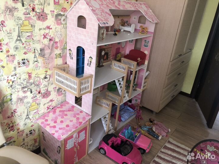 Кукольный домик для барби с мебелью