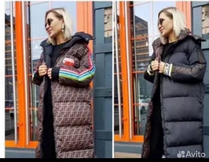 Пуховик двусторонний fendi