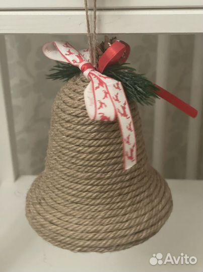 Колокольчик новогодний, игрушка, ручная работа