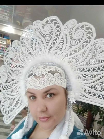 Костюм Снегурочки, корона, кокошник