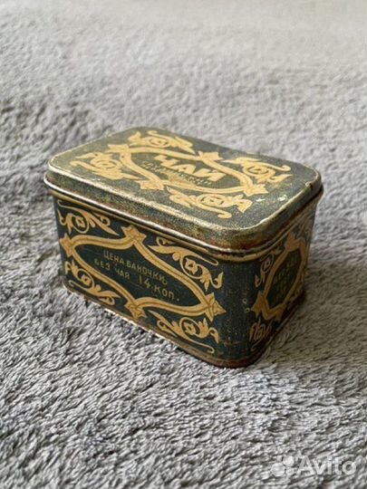 Чайница СССР коробка банка для чая 1940 винтаж