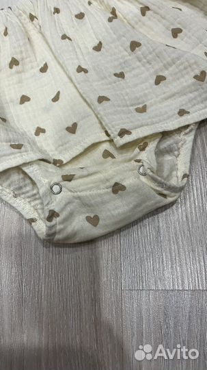 Муслиновое платье-боди 74 -80 как новое