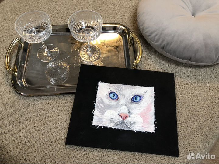 Картина «Плоский кот», акрил