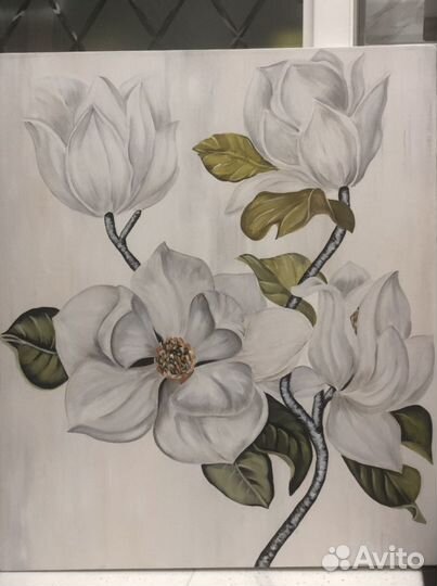 Картина маслом ручной работы Цветы Магнолии