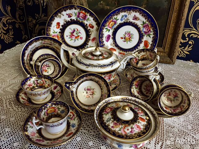 Антикварный чайный сервиз. 25 предметов. Англия