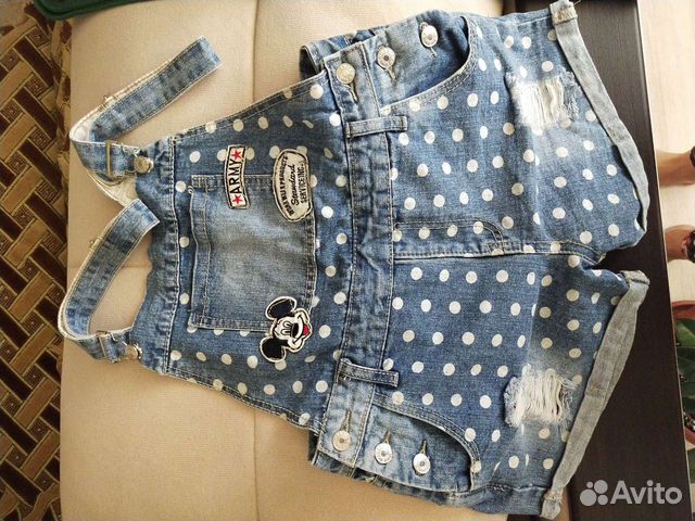 Джинсовый комбинезон шорты