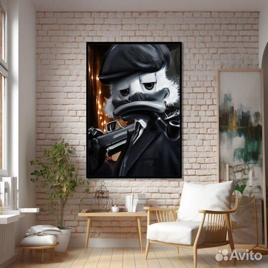 Картина маслом на медном холсте Скрудж в костюме