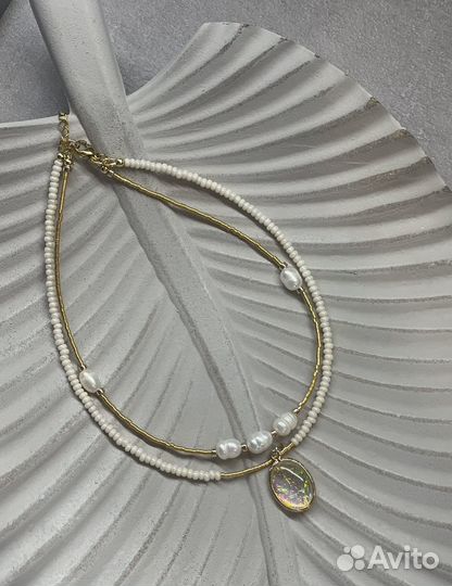 Колье чокер из жемчуга