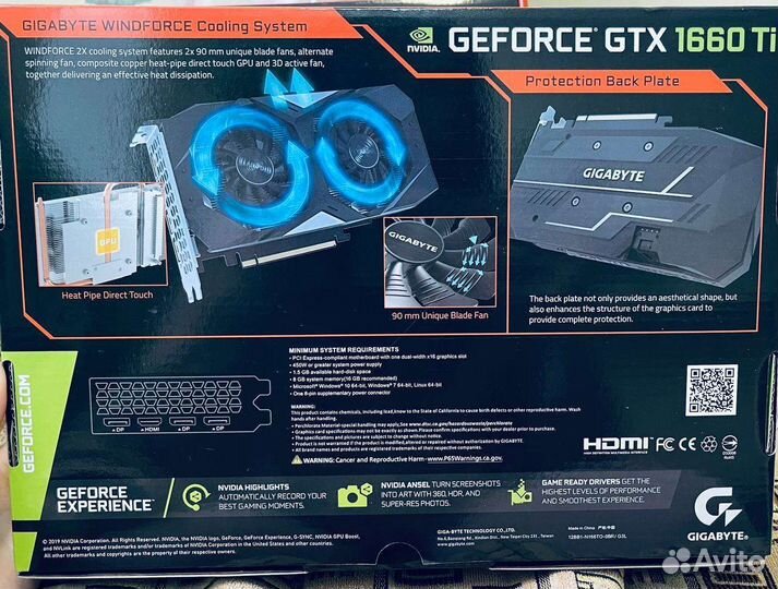 Видеокарта geforce GTX 1660Tl