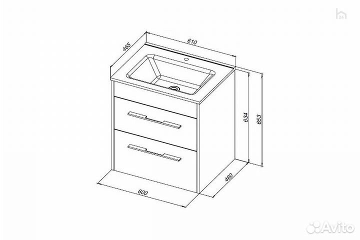 Тумба под раковину для ванной 60 Августа