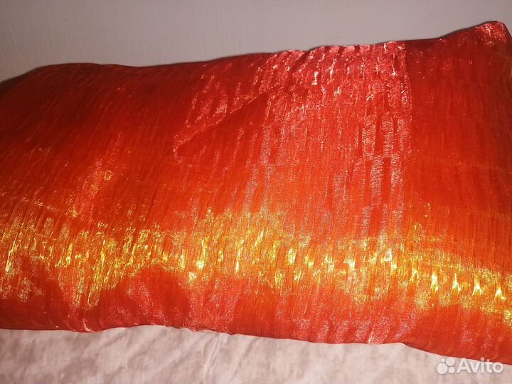 Тюль голубая и оранжевая