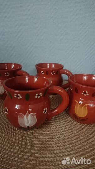 Чашки СССР глиняные 4 шт