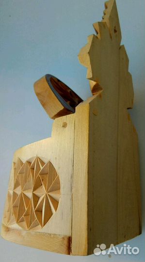 Емкость для для сыпучих продуктов, дерево, резьба