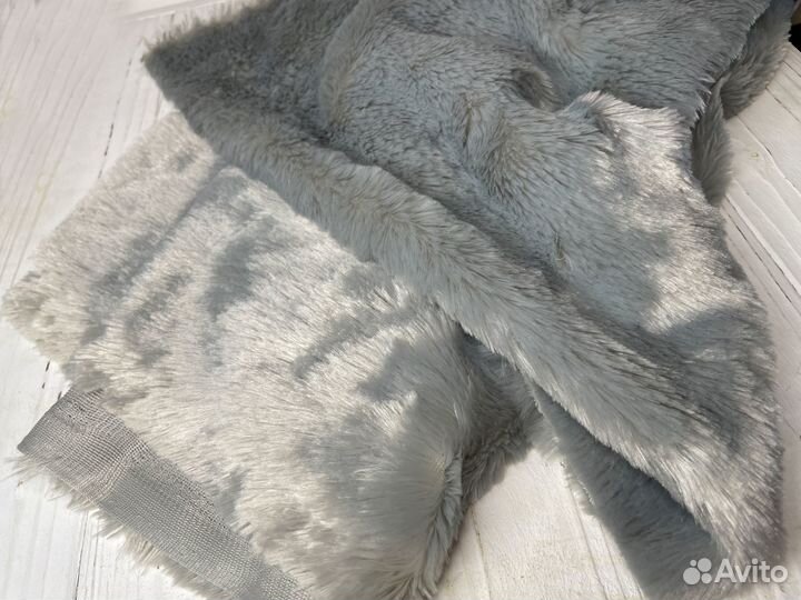 Отрез искусственного меха, ткани под мех серый