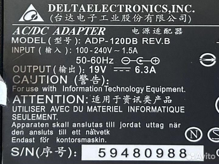 Блок питания Asus 19V, 6,3A