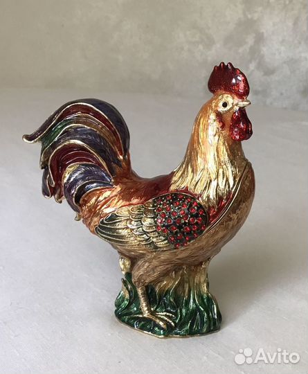 Шкатулка для украшений Петушок металл стразы